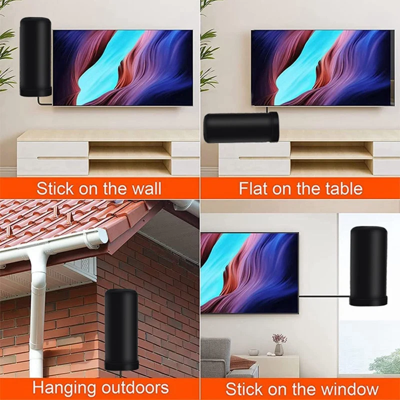 Digital TV Antenna Barrel Type HD DTMB DVB-B2 ATSC Ground Wave Antenna Indoor And Outdoor 1Set