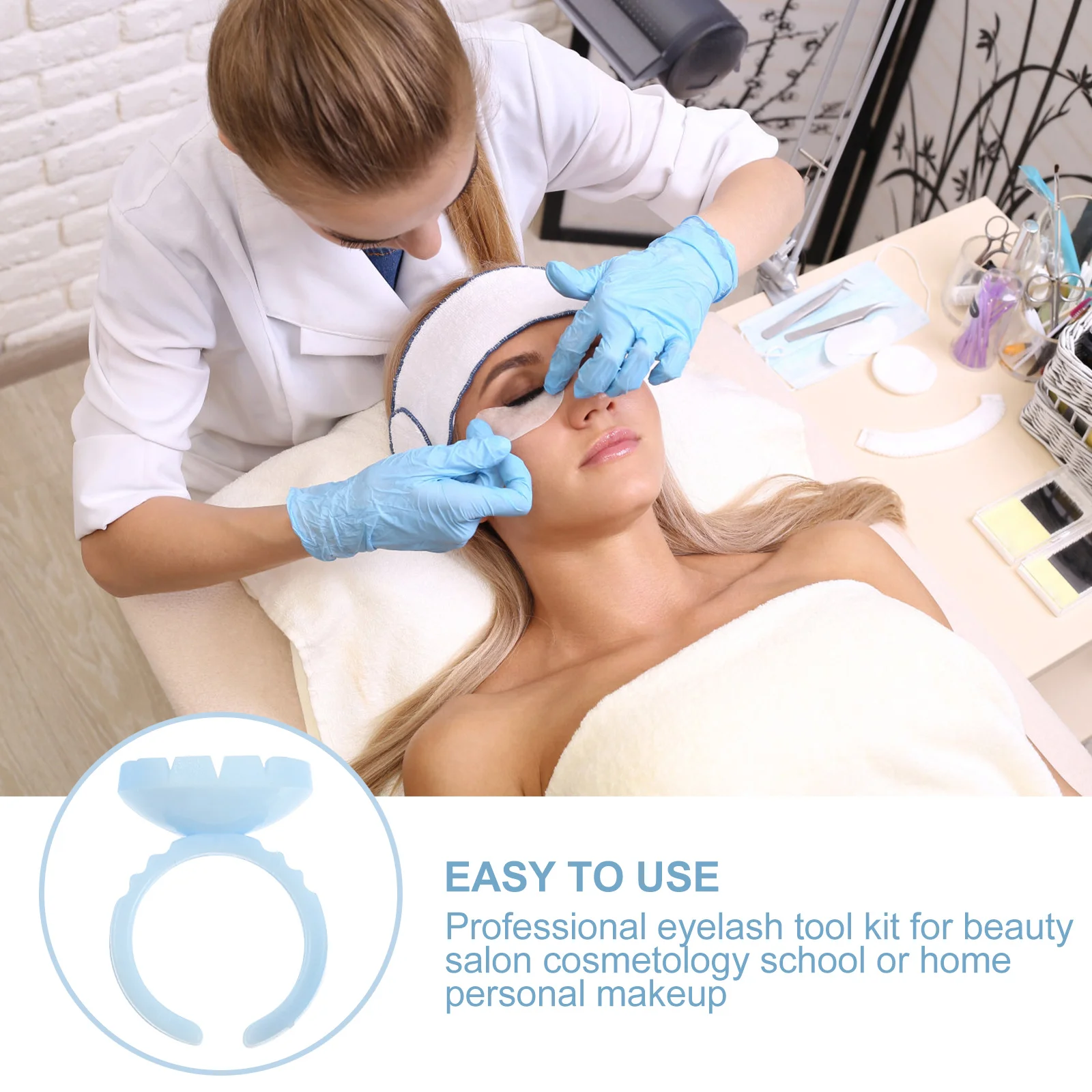 

100Pcs Eyelash Glue Rings Volume Lash Extension Cups Lash Fan Blossom Glue Holder for Professionals Eyelash Ring