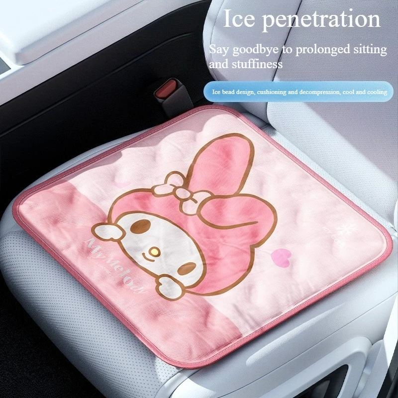 

Sanrio My Melody Car Seat Cushion Summer Ice Bead Cooling Gel Car Interior Accessory Cute Cartoon Ice Feel Pad for Car Seats