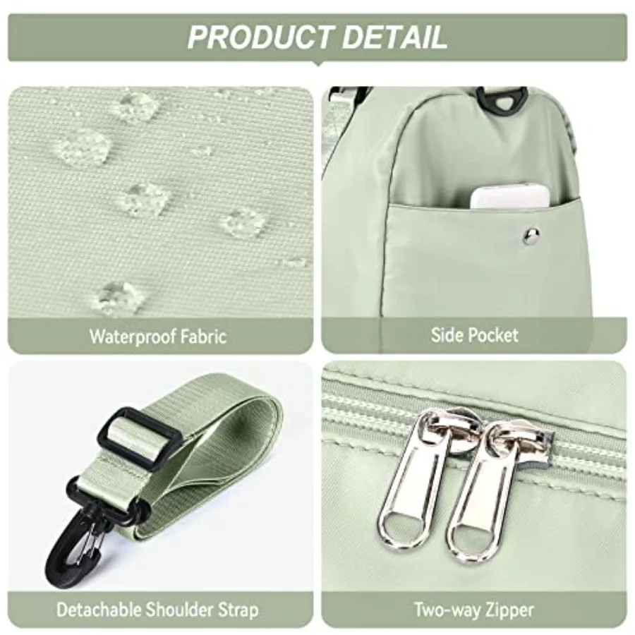 Weekender Duffel Bags for Women Men, Travel Totes Bag for Airplane, Cute Sports Gym Dance Overnight Luggage Bag with Wet Pocket view 5