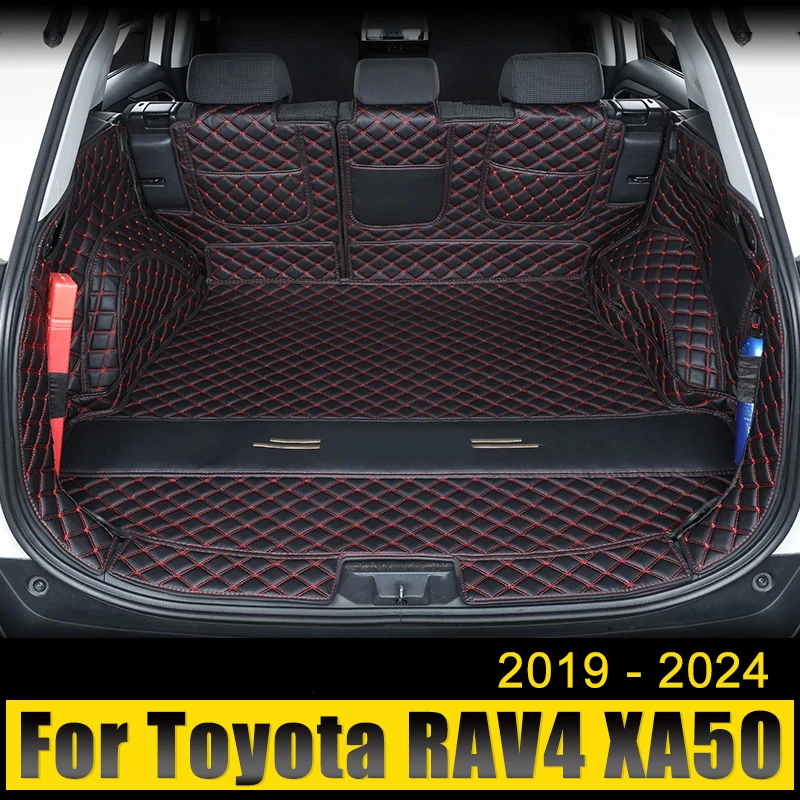 

For Toyota RAV4 XA50 2019 2020 2021 2022 2023 2024 Custom Trunk Mats Leather Durable Cargo Liner Boot Carpets Rear Accessories