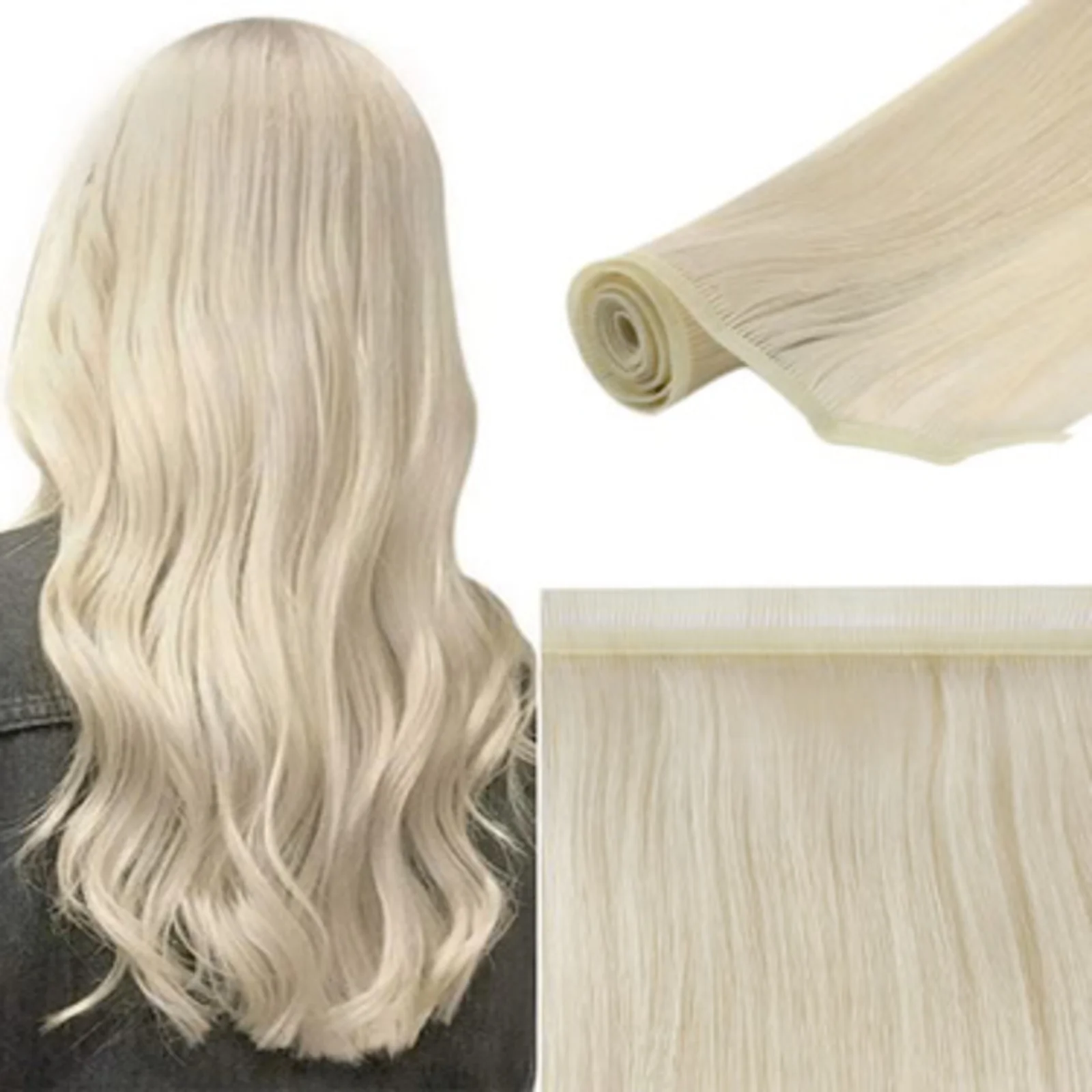 [Virgin Hair ] YoungSee Flat Silk Weft Extensions Pure Color High-Quality Hair Seamless And Natural Weft 100% Human Hair 50G