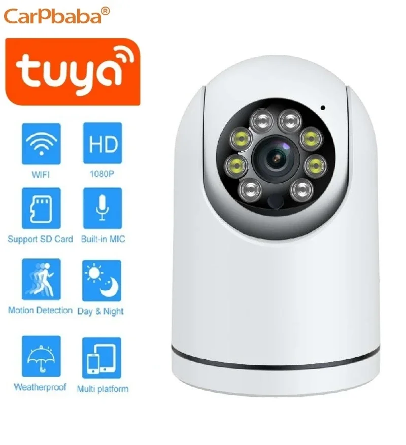 CARPBABA Tuya 2MP WIFI IP Camera Surveillance Full Color Night Vision Security Protection Wireless Baby Monitor Smart Home