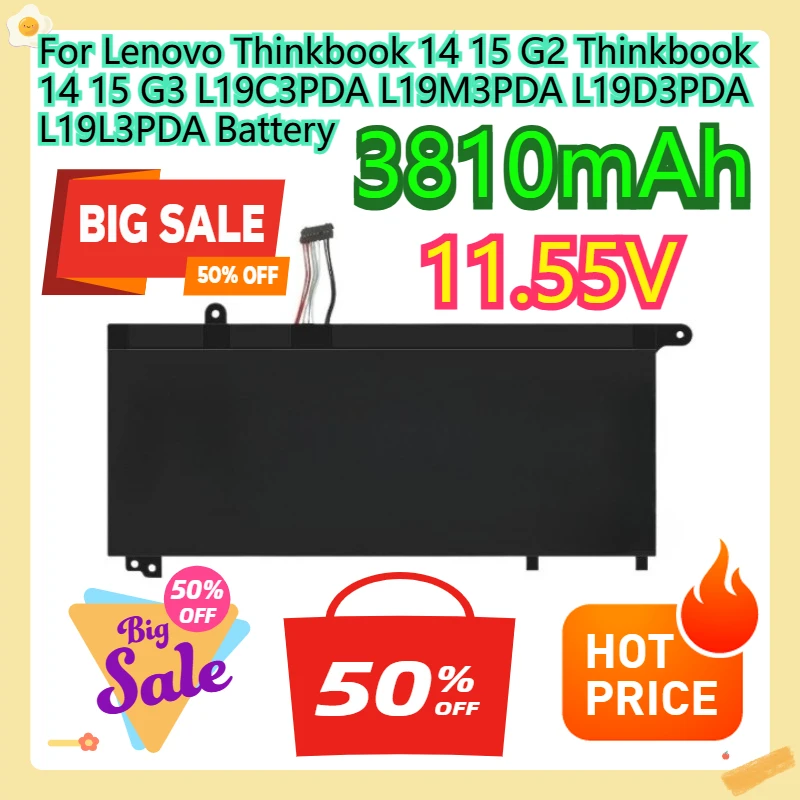 

For Lenovo Thinkbook 14 15 G2 Thinkbook 14 15 G3 L19C3PDA L19M3PDA L19D3PDA L19L3PDA Battery