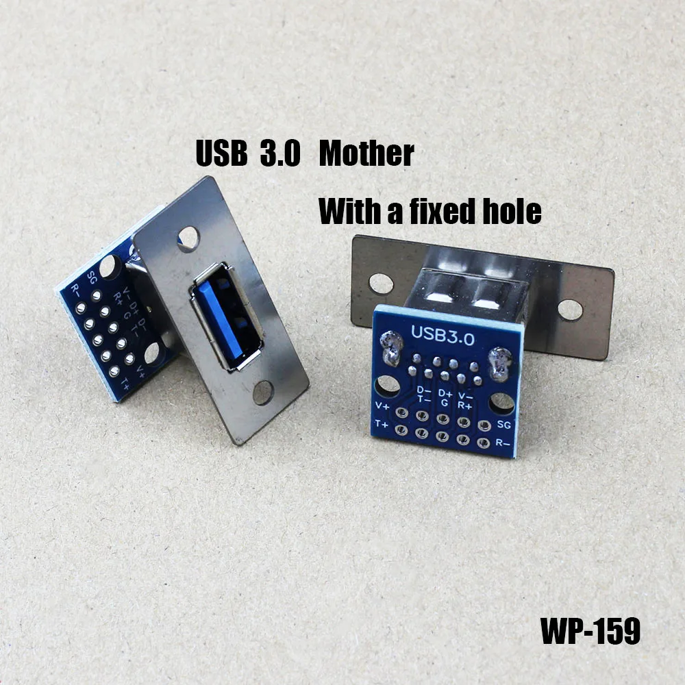 1Pcs USB3.0 Male Female Horizontal with Screw Fixing Hole USB with Pin Test Board Connector WP-159