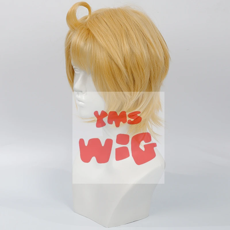 APH Axis Powers Hetalia Alfred F Jones Cosplay Wigs Short Golden Heat Resistant Synthetic Hair Wigs + Free Wig Cap