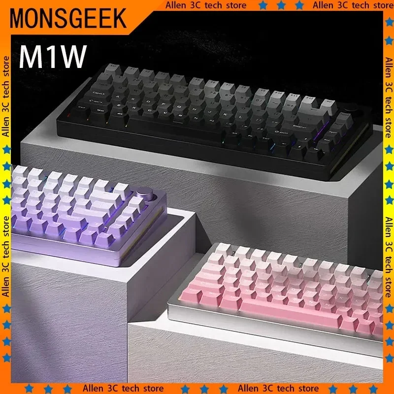 Monsgeek New M1w Wired/Wireless Bluetooth Customized Three Mode Mechanical Keyboard Side Engraving Hot Plug Rgb Light Effect