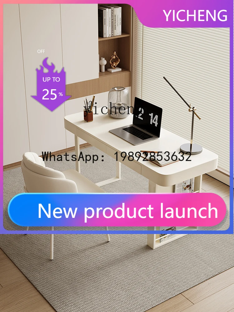 

solid wood desk French cream style light luxury simple modern home bedroom study writing desk office computer desk