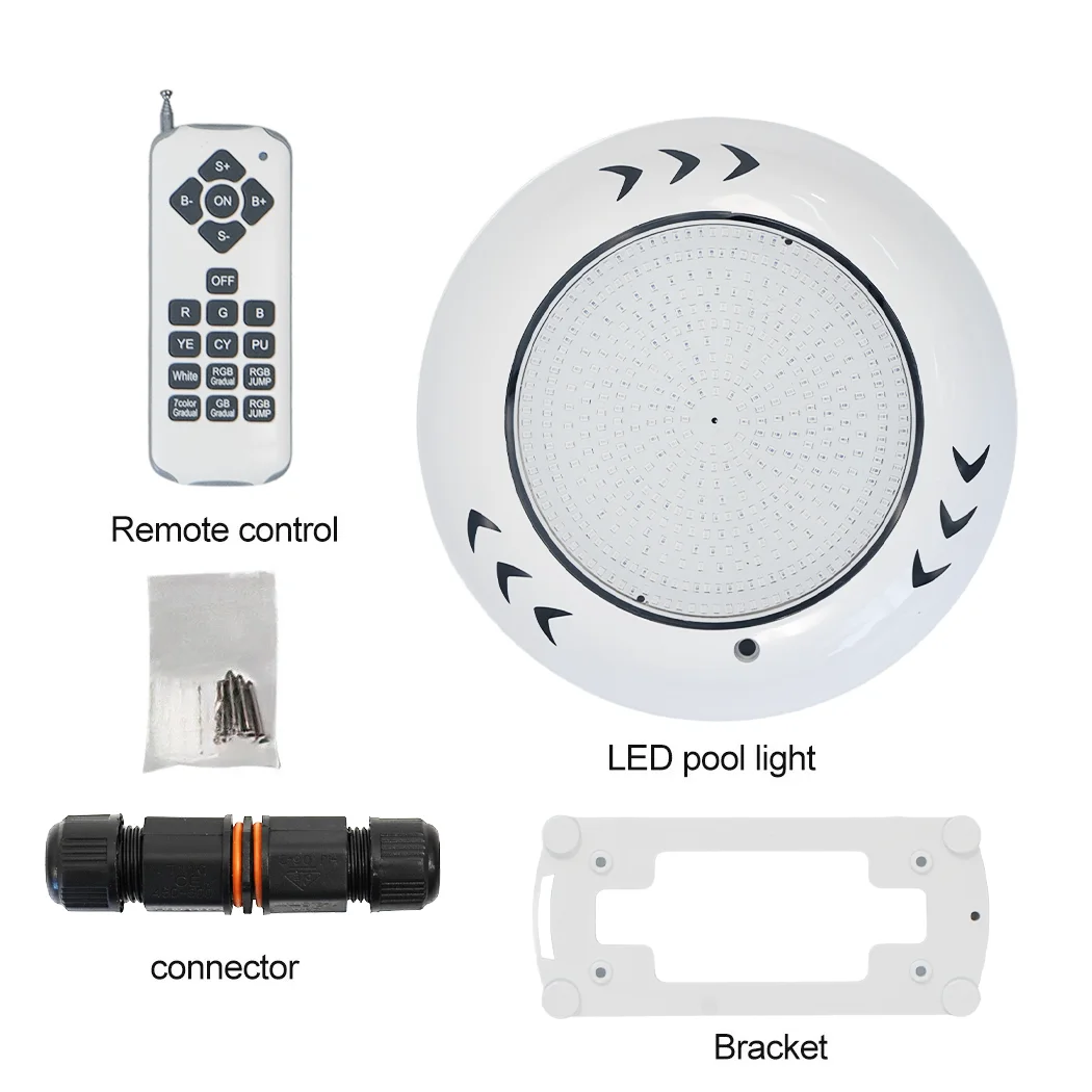 PORIYA 55W Resin Filled Underwater Swimming Pool Light LED RGB with Remote Controller
