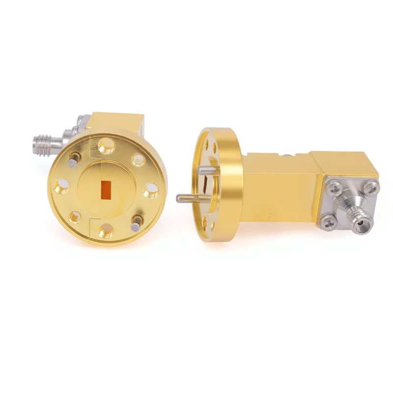 Gwave WR-12 to 1.0mm Female Type End Waveguide Coaxial Adapters with  FUGP Flange 60.5-91.9GHz Coax Telecom Parts 50 Ohm