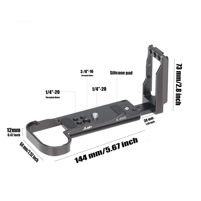 AEF7-Jlwin para Fuji XS20 placa de liberación rápida Vertical placa L trípode de cámara XS20 mango Vertical