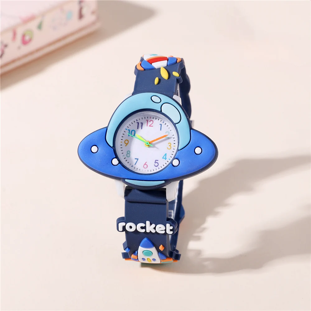 لطيف المركبة الفضائية نمط الصواريخ سيليكون الفرقة الكرتون الأطفال ووتش