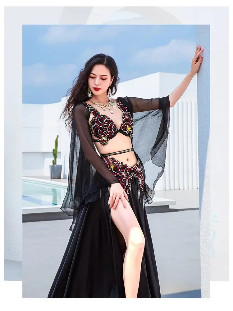 Belly Dance Luxury Stage Costume Fringe Bra Sexy Swing Skirt Dance Wear for Women Competition Show Performance Outfit Fairy New