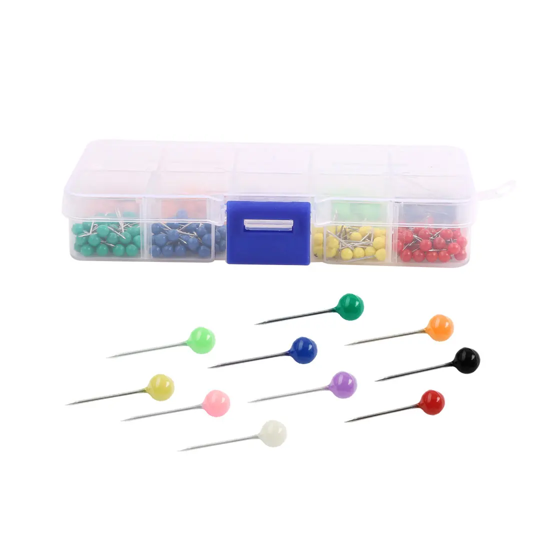 500Pcs Multi-Color Push Pins Map Tacks Round Head with Stainless Point for Cork Bulletin Board Fabric Marking DIY Sewing Crafts