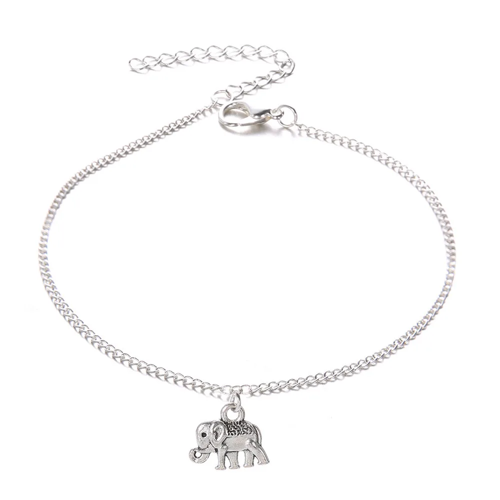 Vintage Elephant Anklets Bracelet For Women Boho Pendent Anklet Bohemian Foot Jewelry Gift Drop shipping