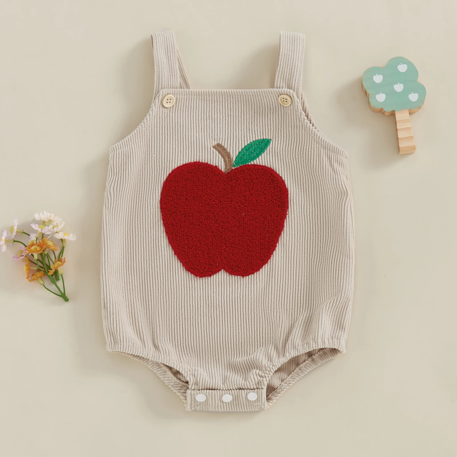 夏ベビーロンパースノースリーブ刺繍てんとう虫蜂フルーツキノコ - Embroidery Lady Bug のレビューと価格