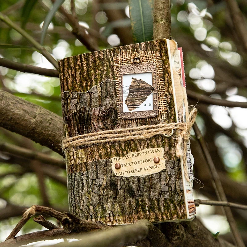 1Roll 2M Tree Pattern Handbook Decoration Loop Sticker Adhesives Tapes Scrapbooking cut 40mm * 2M Tape Forest Pattern