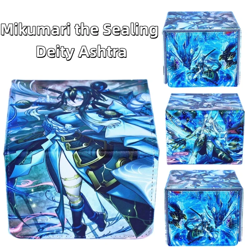 Yu-Gi-Oh! Diy Board Game Card Box Mikumari The Sealing Deity Ashtra PU Magnetic Large-capacity Game Collection Card Storage Box