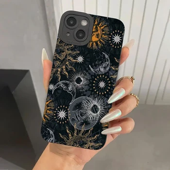 Etui na telefon Moon Sun God do iPhone 15 14 13 12 11 Pro Max XS X XR 7 8 15 Plus SE 2022 Wstrząsoodporny miękki silikonowy zderzak tylny