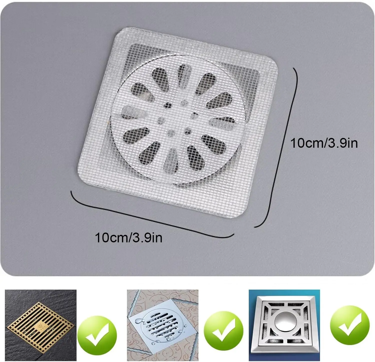 10/30/50/100 PCS Disposable Shower Drain Hair Catcher Floor Drain Sticker For Bathroom Bathtub Sink Kitchen Drain Mesh Cover