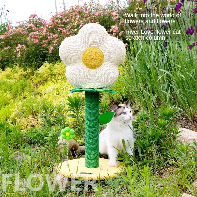 

Flower Cat Scratch Board, Sisal Claw Grinder, Jumping Platform, Teasing Cat Scratching Post, Cat Climbing Frame Pet Toy