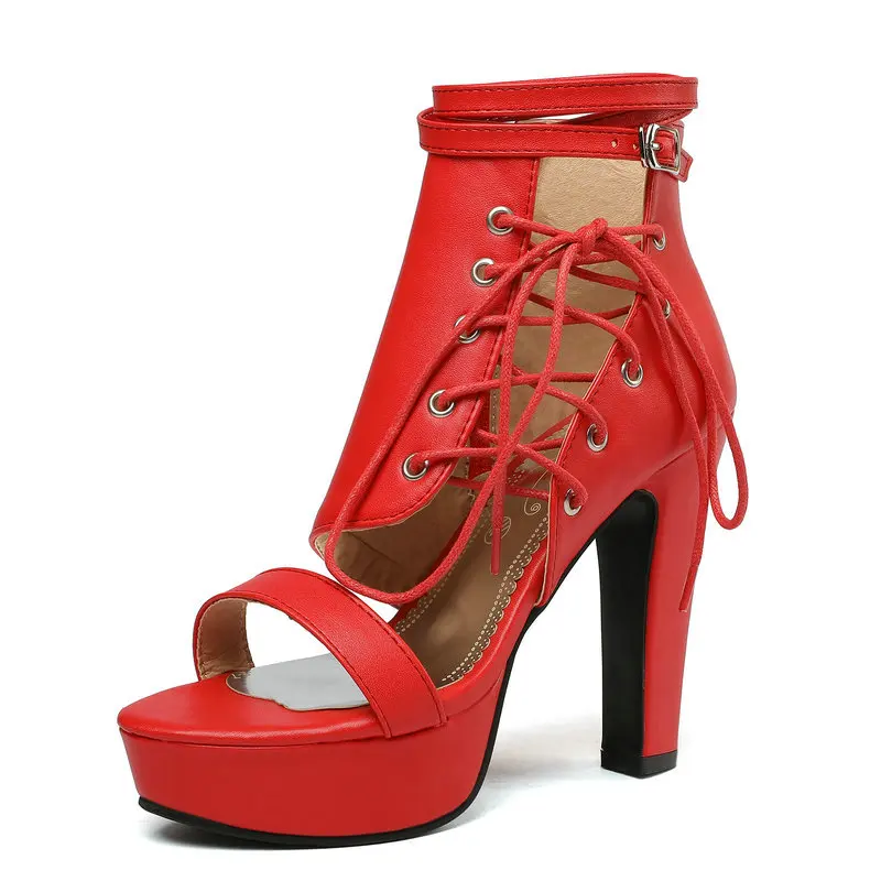 

Босоножки-гладиаторы на платформе с боковой шнуровкой, перекрестными ремешками и пряжками, с открытым носком, на высоком каблуке, для вечеринок и торжеств