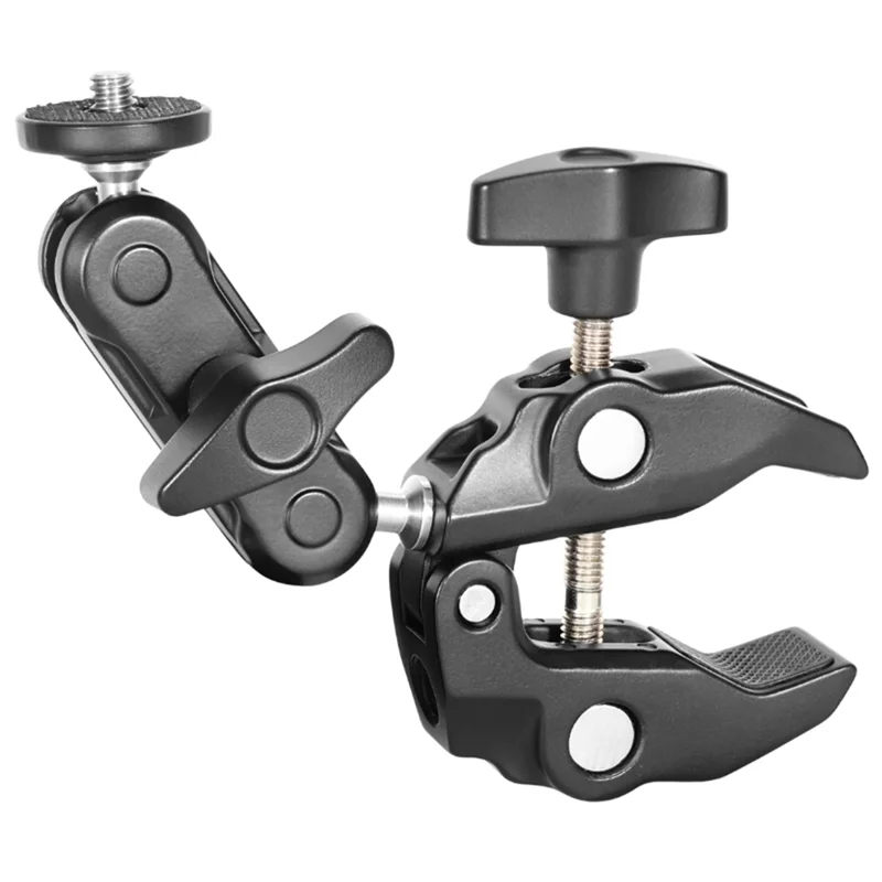 

【Buy Now】1/4" Screw 3/8" Thread Adapter Magic Arm Metal Super Clamp 360° Ballhead Double Ball Head For Camera Monitor LED Light