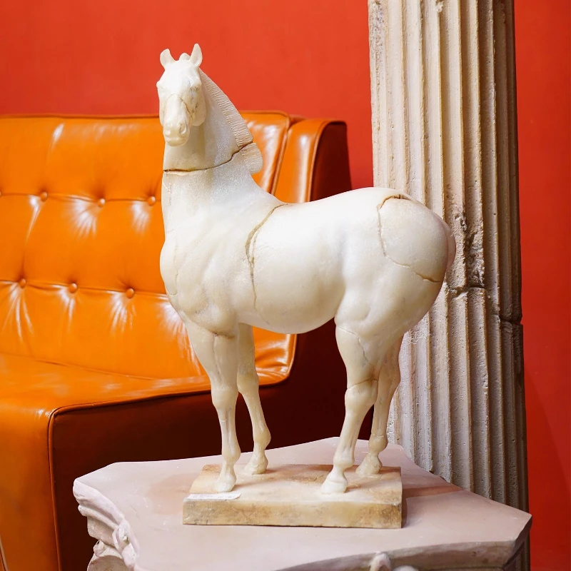 

Crack retro horse creative sculpture decorative living room art porch ornament