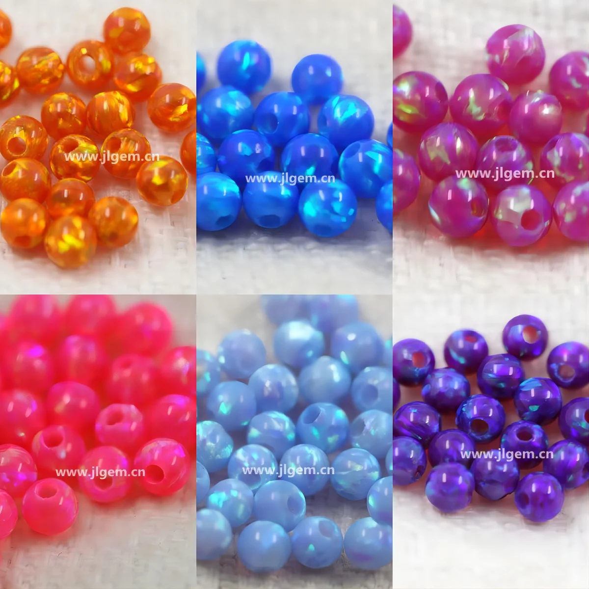 (50Pcs/Lot ) 6MM Different Colors Round Ball Synthetic Opal Loose  With Full Drilled For Jewelry