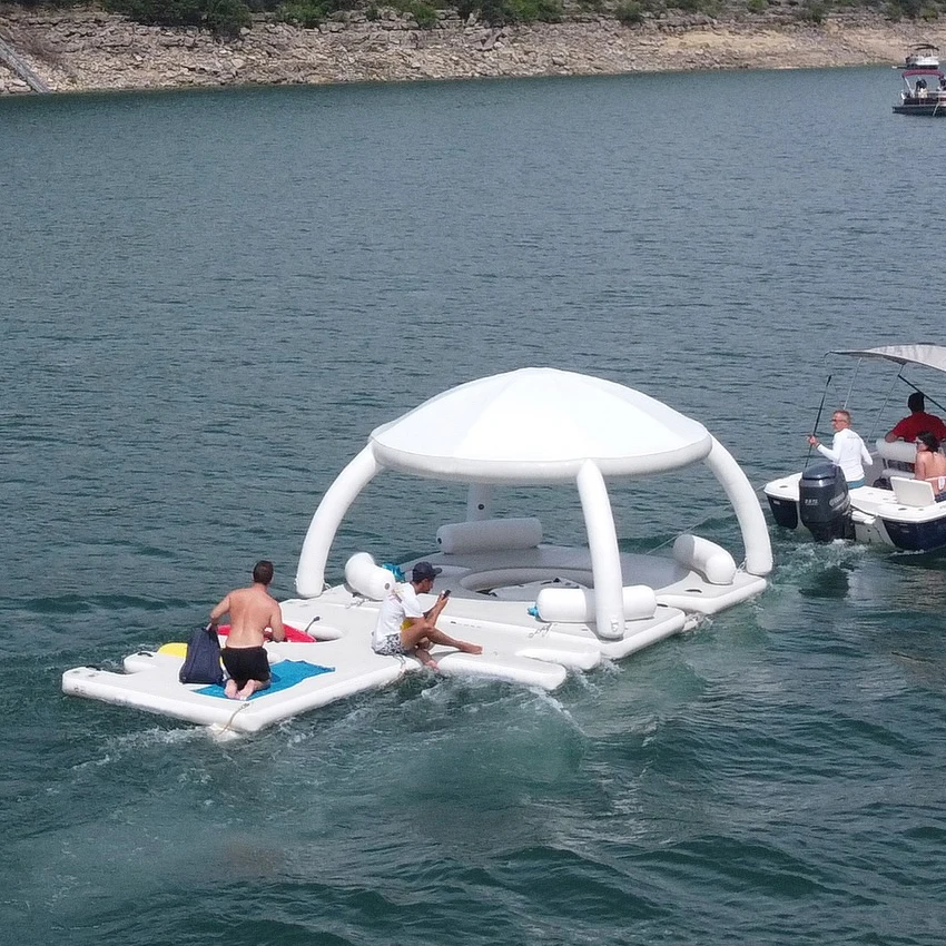 

Multi-Person Inflatable Shade Tent Leisure Bar Sofa Lounger Floating Pool Bed for Home & Sea Yacht Use