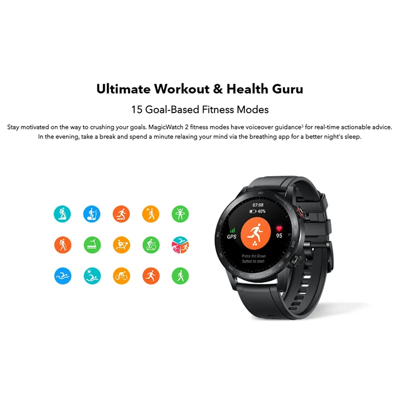 HONOR MagicWatch 2 Smartwatch 1.39 بوصة AMOLED بلوتوث ساعة ذكية معدل ضربات القلب الرياضة رصد اللياقة البدنية ساعة حزام من الجلد