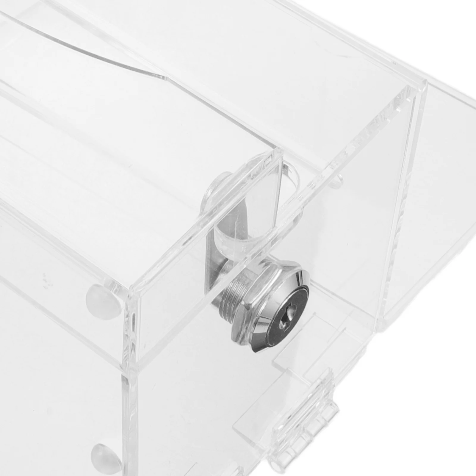Acrylic Lock Box Clear Donation Tip Jar Ballot Suggestion Case Fundraising Voting Raffle Restaurant Money Box Raffle Jar