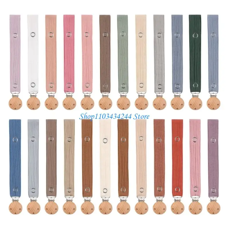 Baby Pacifier Clip Chain, Stylish Teething Toy Lanyard Strap Wooden Holder Clip Design for Soother and Teether