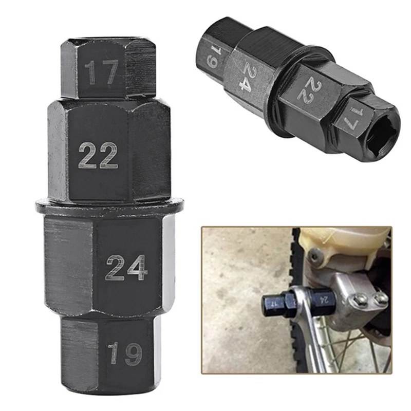 Universal Motorcycle Front Wheel 17 19 22 24mm Axle Hex Spindle Driver Removal Tool Durable Bike Maintenance Part