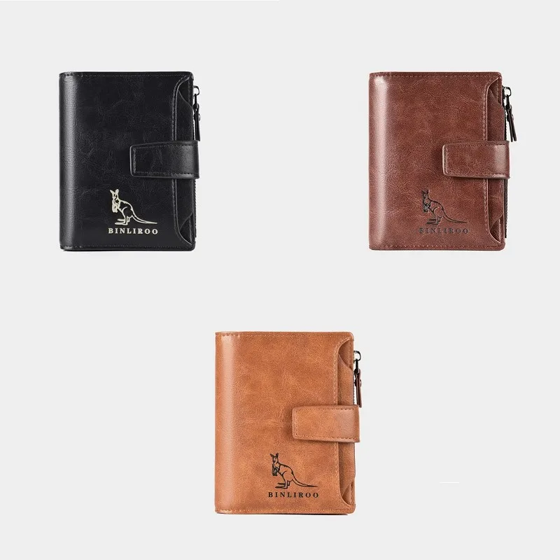 Men's Waterproof PU Leather Wallet Multifunctional Card Holder Prevents NFC/REID Scanning Business Money Bag Small Size