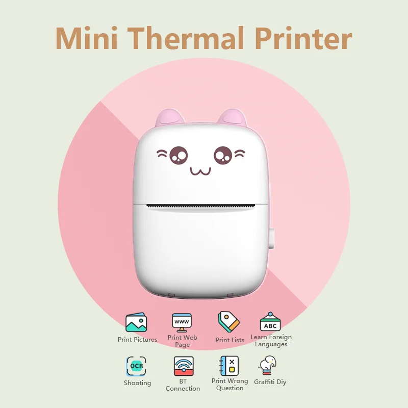 Portable Mini Bluetooth WiFi New Thermal Printer Mobile Phone Photo Title Note Hot Print Pocket Student Error Label Printer