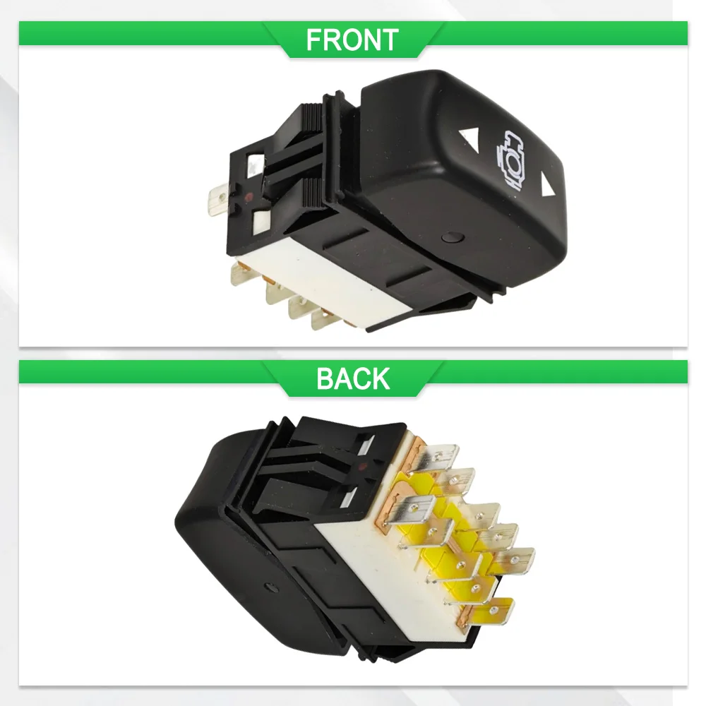 Plastic Black 10 Pins Engine Brake Level Rocker Switch for Kenworth Truck P27104017 Replacement