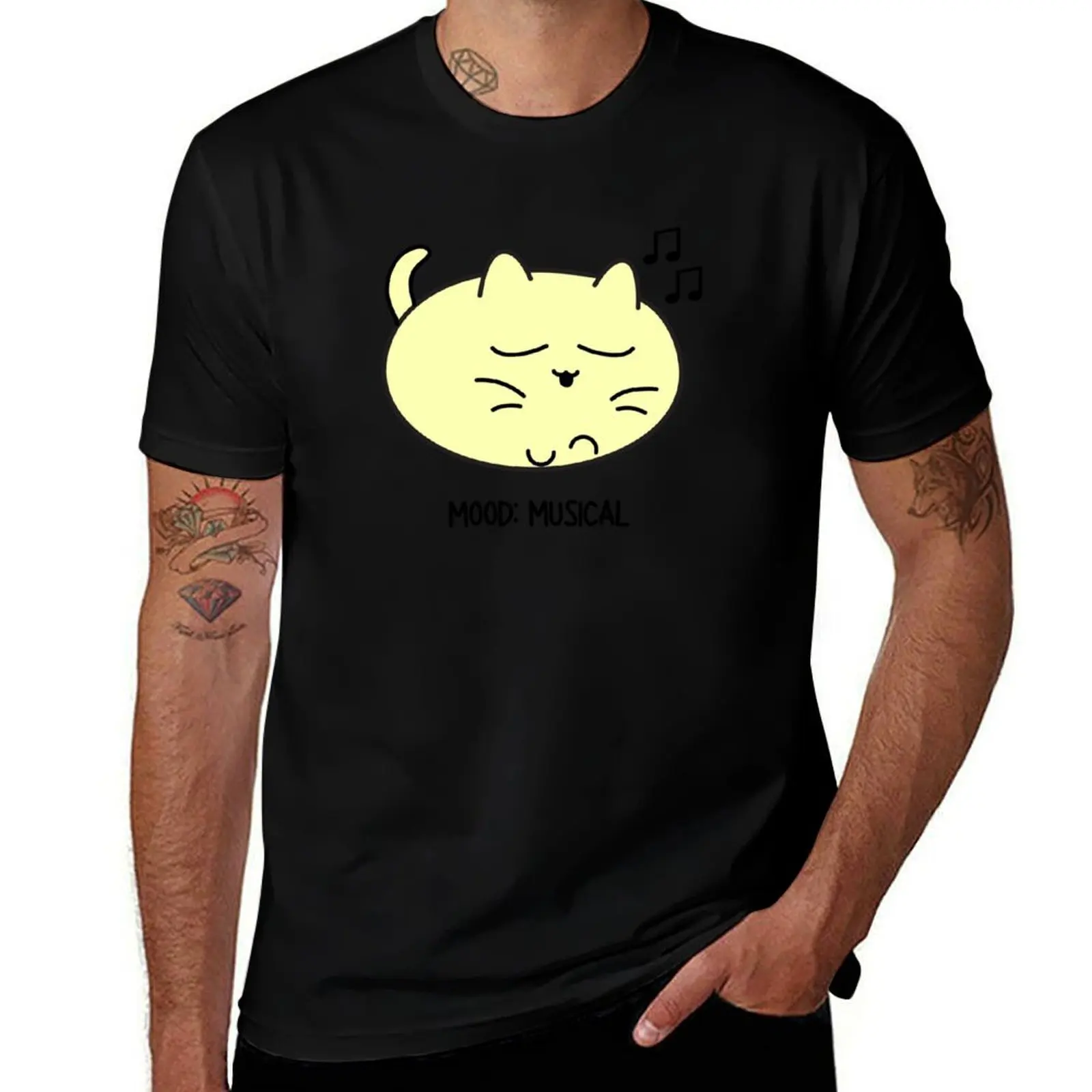 

Musical Mood Cat T-Shirt mens graphic t shirts t shirts for man pack white T-Shirt