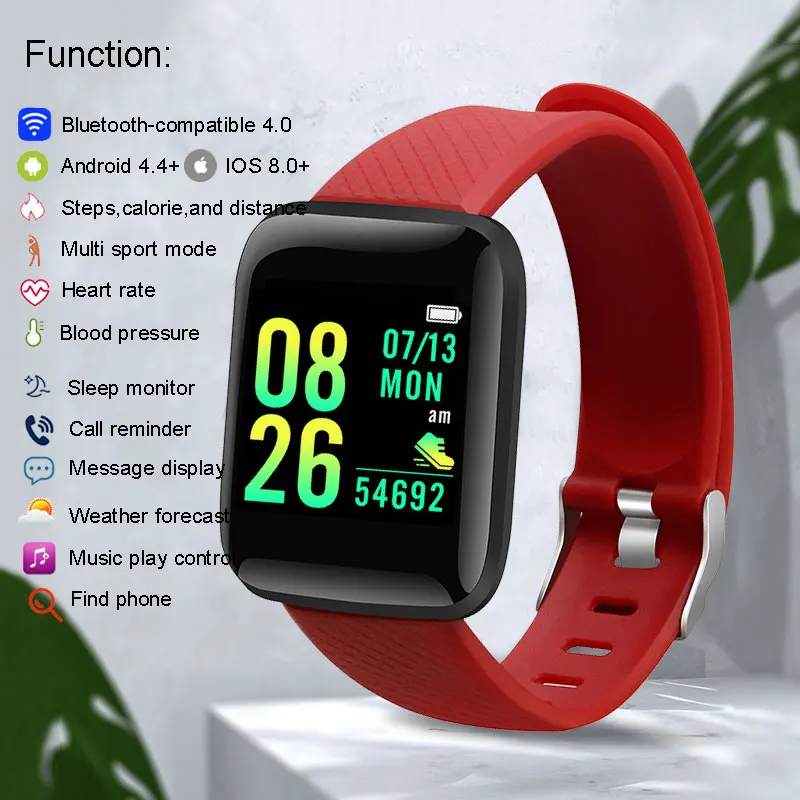 Kinderen Smart Horloge Led Digitale Klok Waterdichte Smartwatch Kids Hartslagmeter Fitness Tracker Sport Horloge Jongen En Meisje