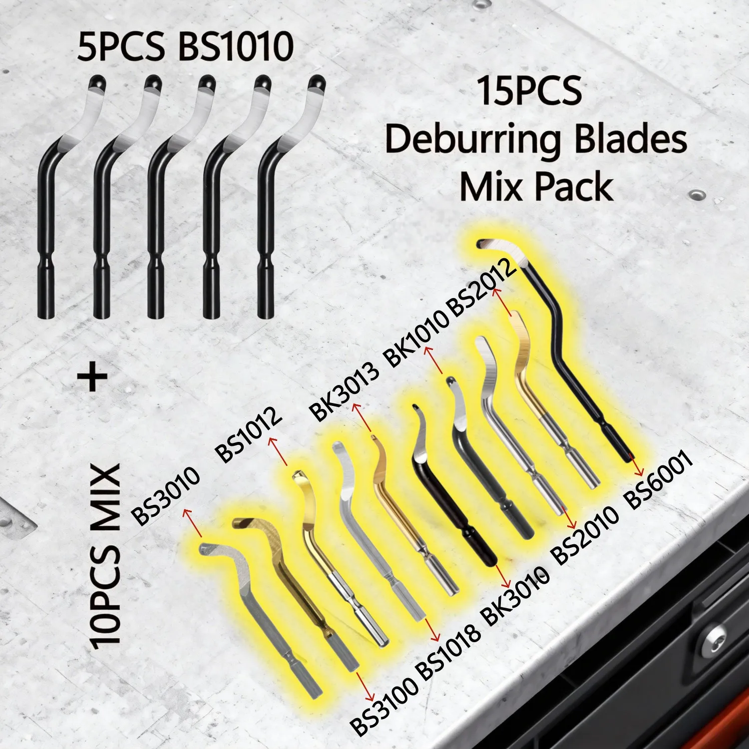 15PCS Deburring Blades Set Trimming Blade Replacement Trimming Knife Scraper for Hand Deburring Cutters for Plastic PVC Metal