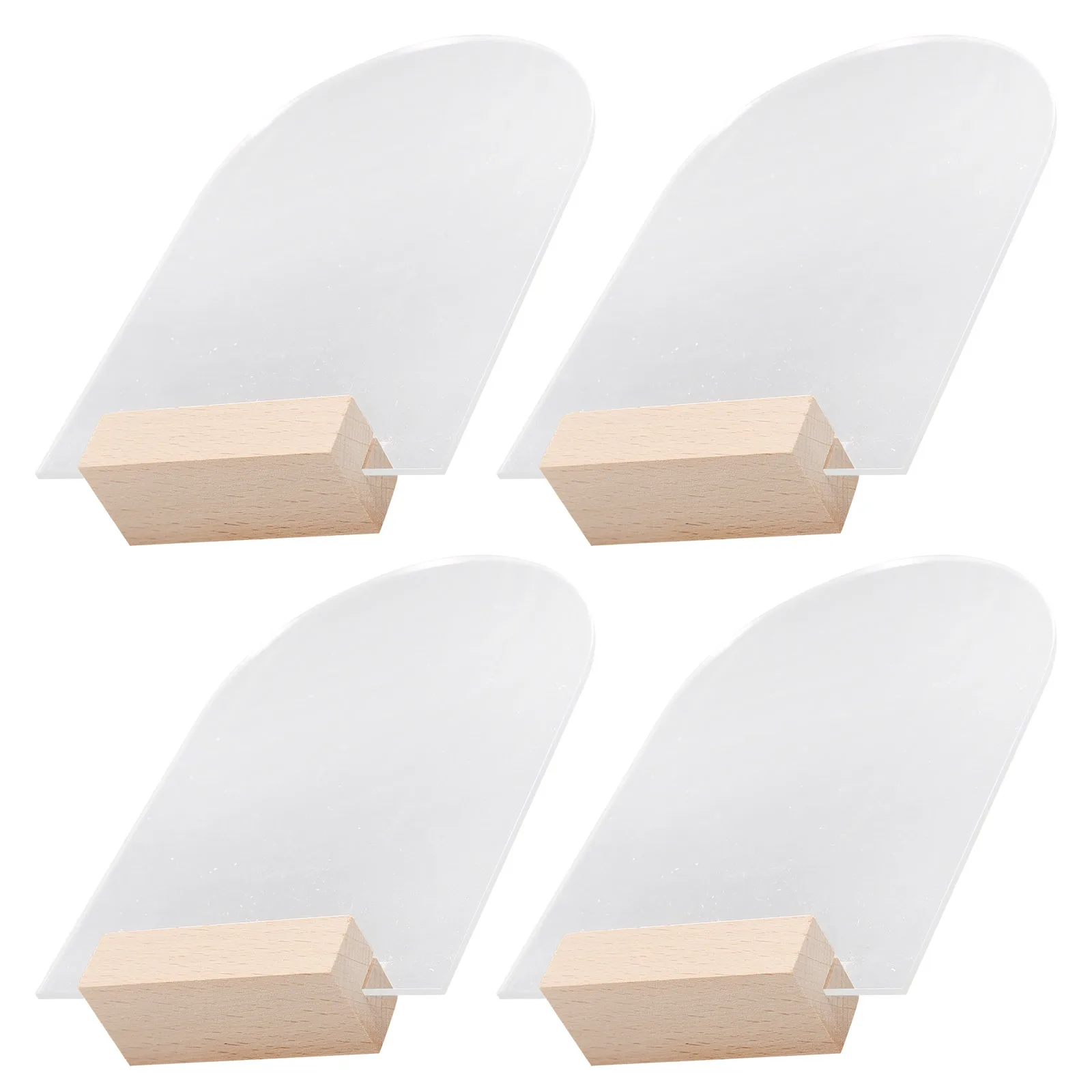 

4Pcs Blank Hexagon Acrylic Table Sign Clear with Wood Base for Wedding Party Table Numbers DIY Decoration Holder