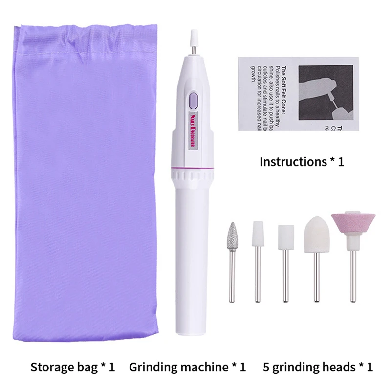 Polisseuse à ongles électrique pour enlever la peau, dissolvant de fréquence, machine à vernis à ongles, mini stylo portable, batterie