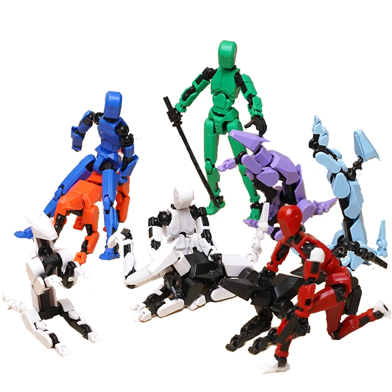 Multi-Jointed Movable Shapeshift Robot 3D Printed Mannequin Lucky 5 Character Figures Toys Parent-children Game For Kids Gifts