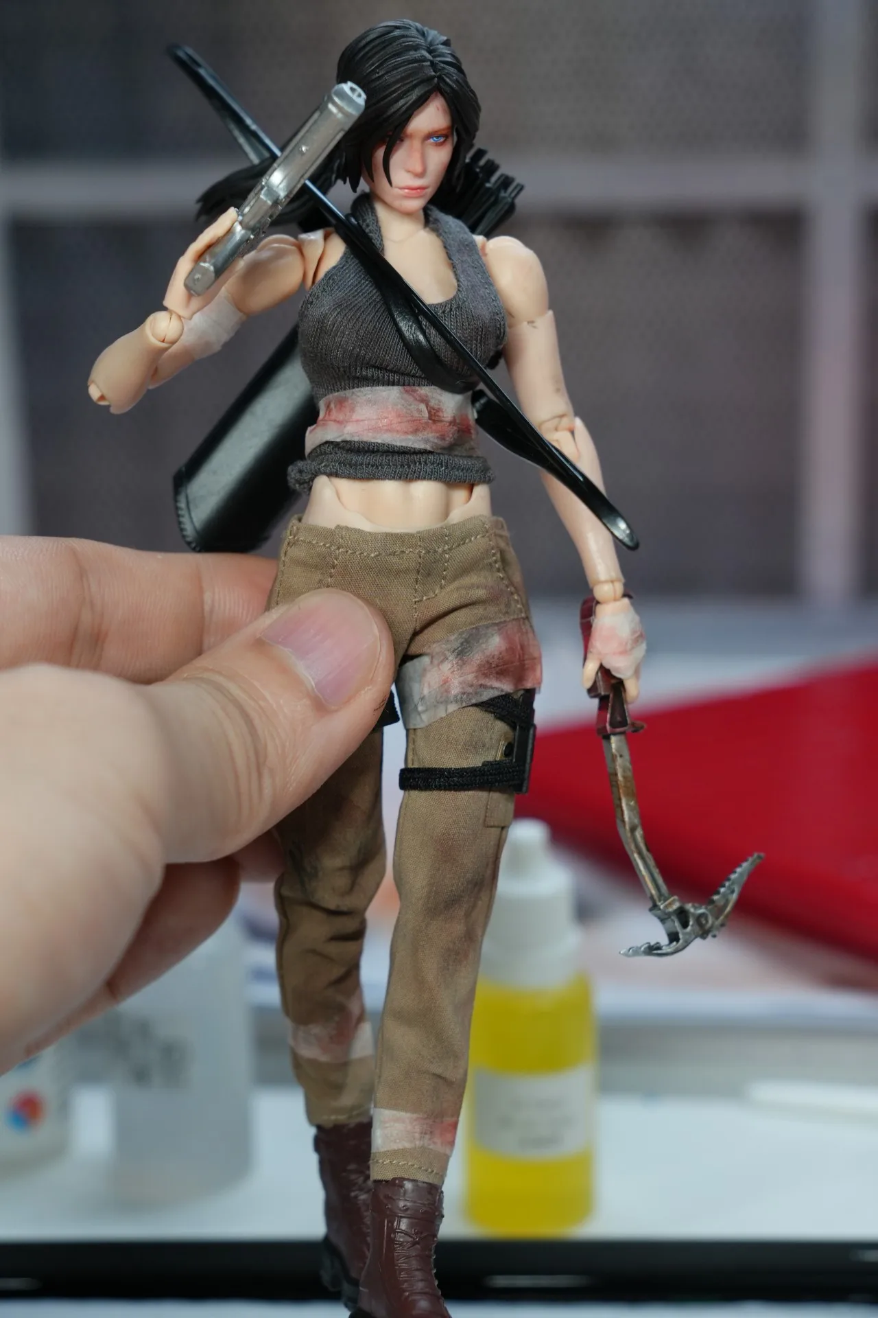 اليدوية 1/12 مقياس أنثى الجندي تومب رايدر لارا اللوحة رئيس نحت اكسسوارات ل 6in رومانية عمل نموذج لجسم #2