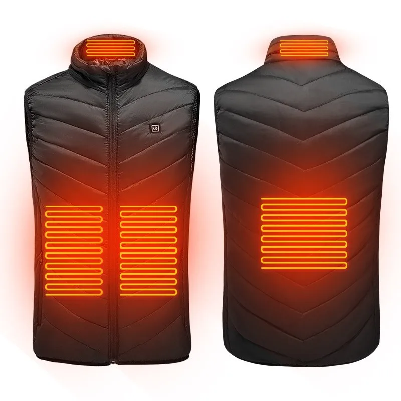 Men's Oversized 17-Zone USB Infrared Heated Vest - Winter Electric Heating Waistcoat for Sports Hiking (Up to 5XL)