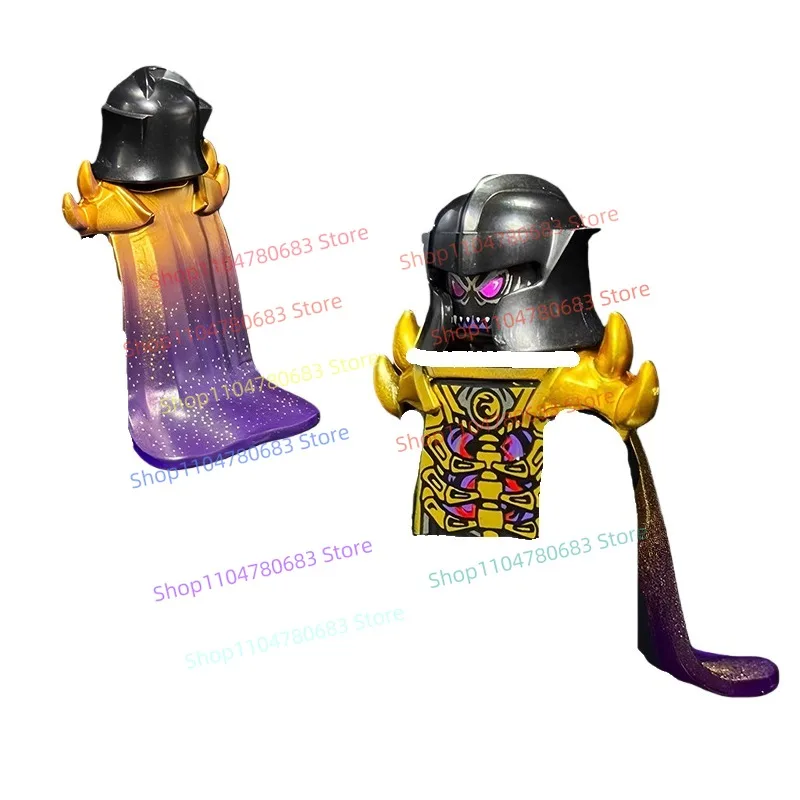 MOC اللبنات الظلام الملك الذهبي كيب النينجا Minifigure عنصري ماستر التجمع نموذج تمثال أنيمي التلفزيون ديكور لعبة هدية