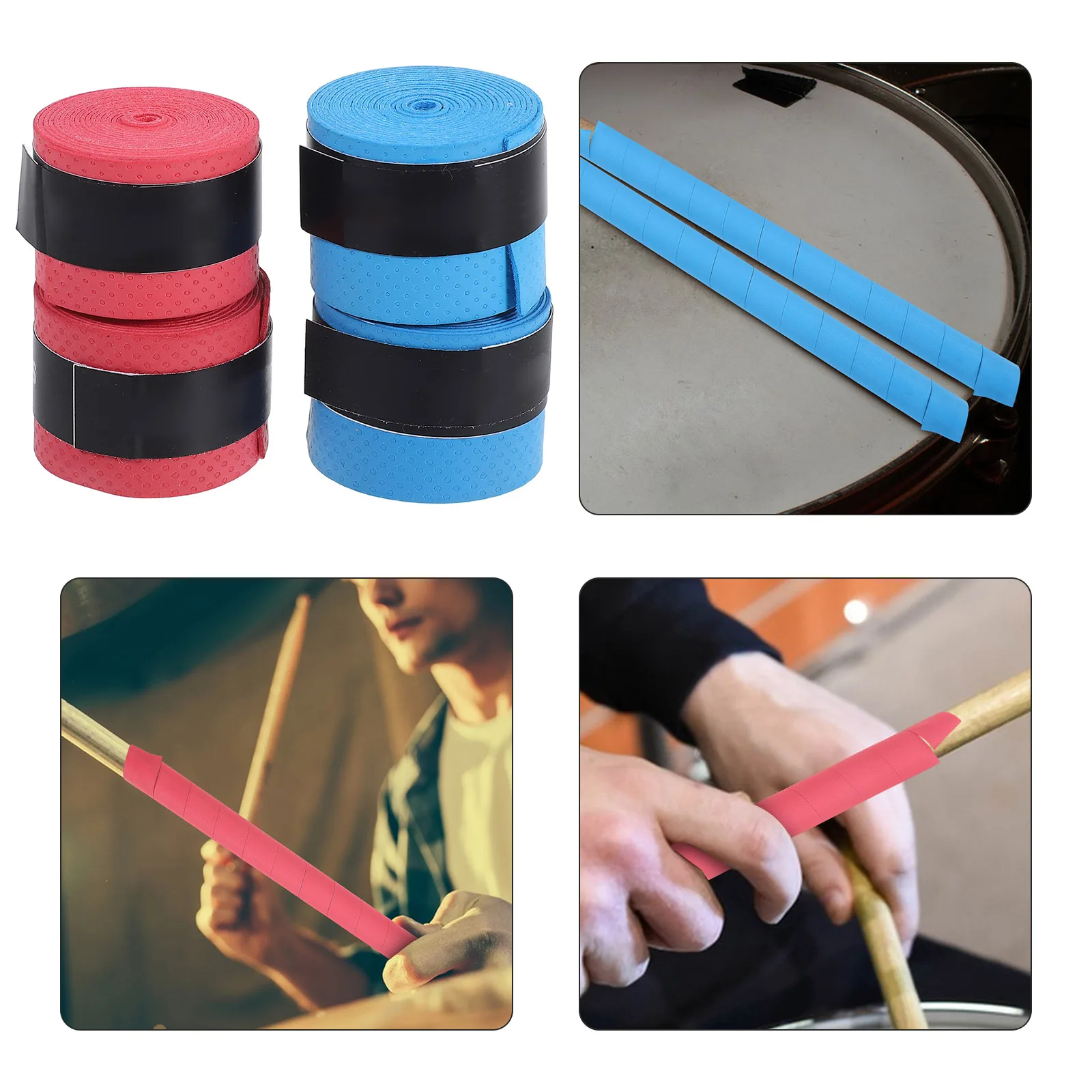 

4 Pcs Electronic Drum Stick Strap Sticks for Drums Drumstick Grip Accessory Tape Band Wrap Water Viscous Pu Supply Equipment