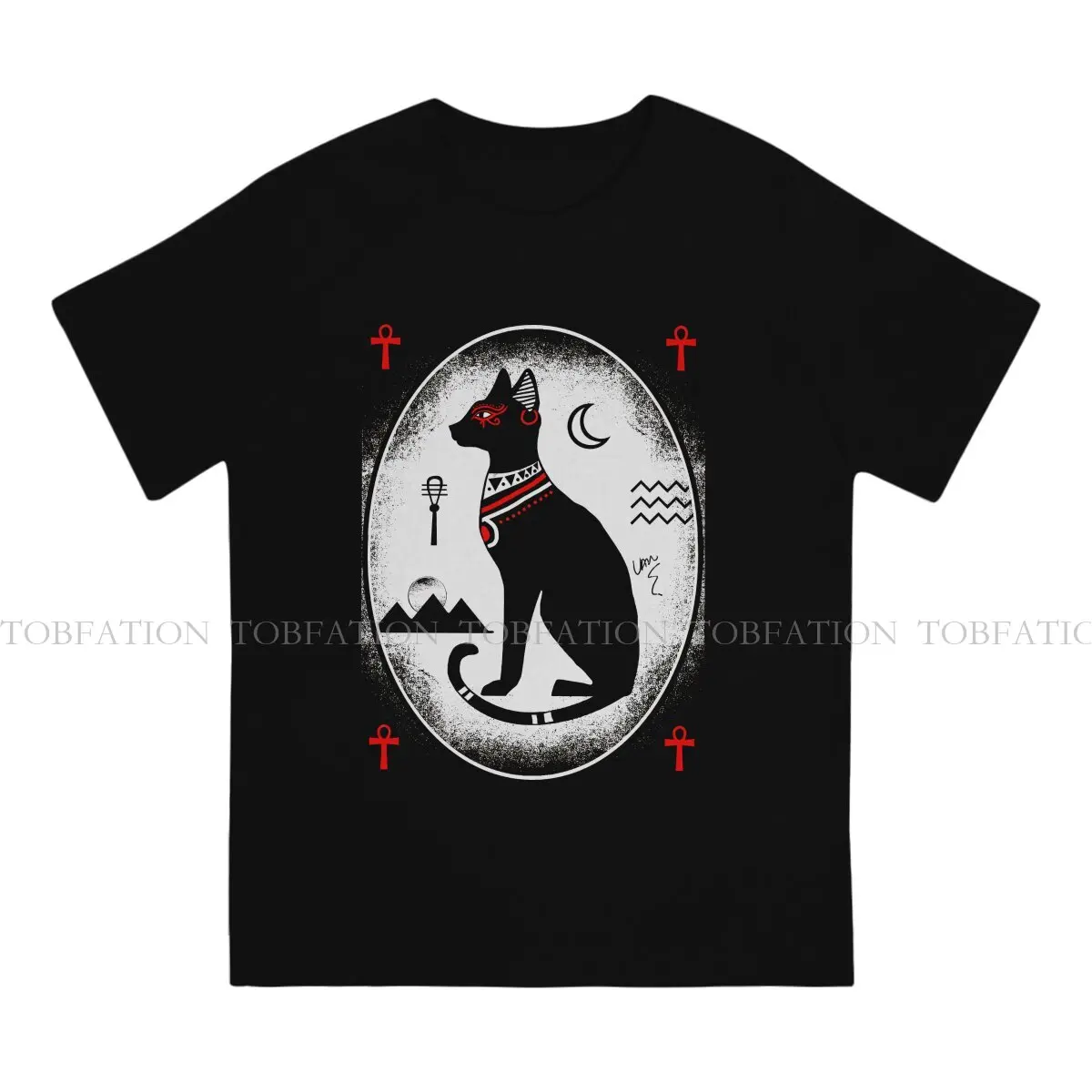 Bastet Classic O Neck TShirt Egyptian Pure Cotton Original T Shirt Men Clothes New Design Fluffy Big Sale