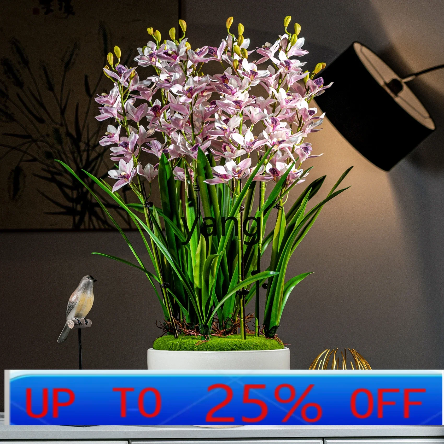 

yjq high-end Cymbidium flower simulation fake flower plastic high-end home ornament