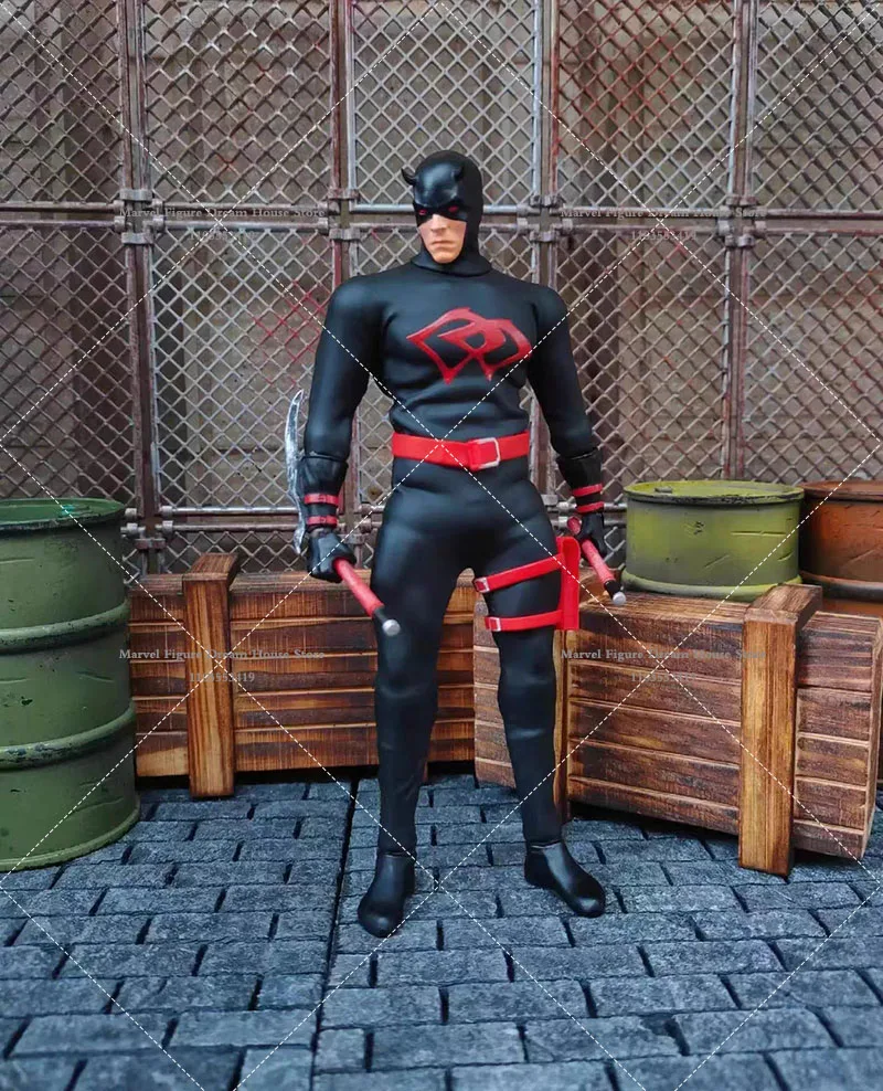 DK 1/12 Scale Collectible Daredevil Night Beater Mask Hero 6inch Male Soldier Action Figure with Double-headed Carving Full Set